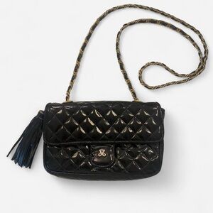 Vintage 80s Jay Herbert Mini black patent Leather crossbody chain bag